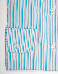 Patrick Hellmann Collection Light Blue Shirt With Grey And White Stripes  thumbnail 7